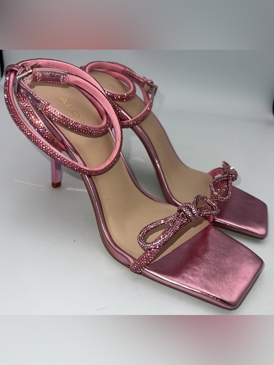 Shoes - ALDO Barrona Pink Sandals Rhinestones Vegan Leather Heels Women’s Size 8 NWB